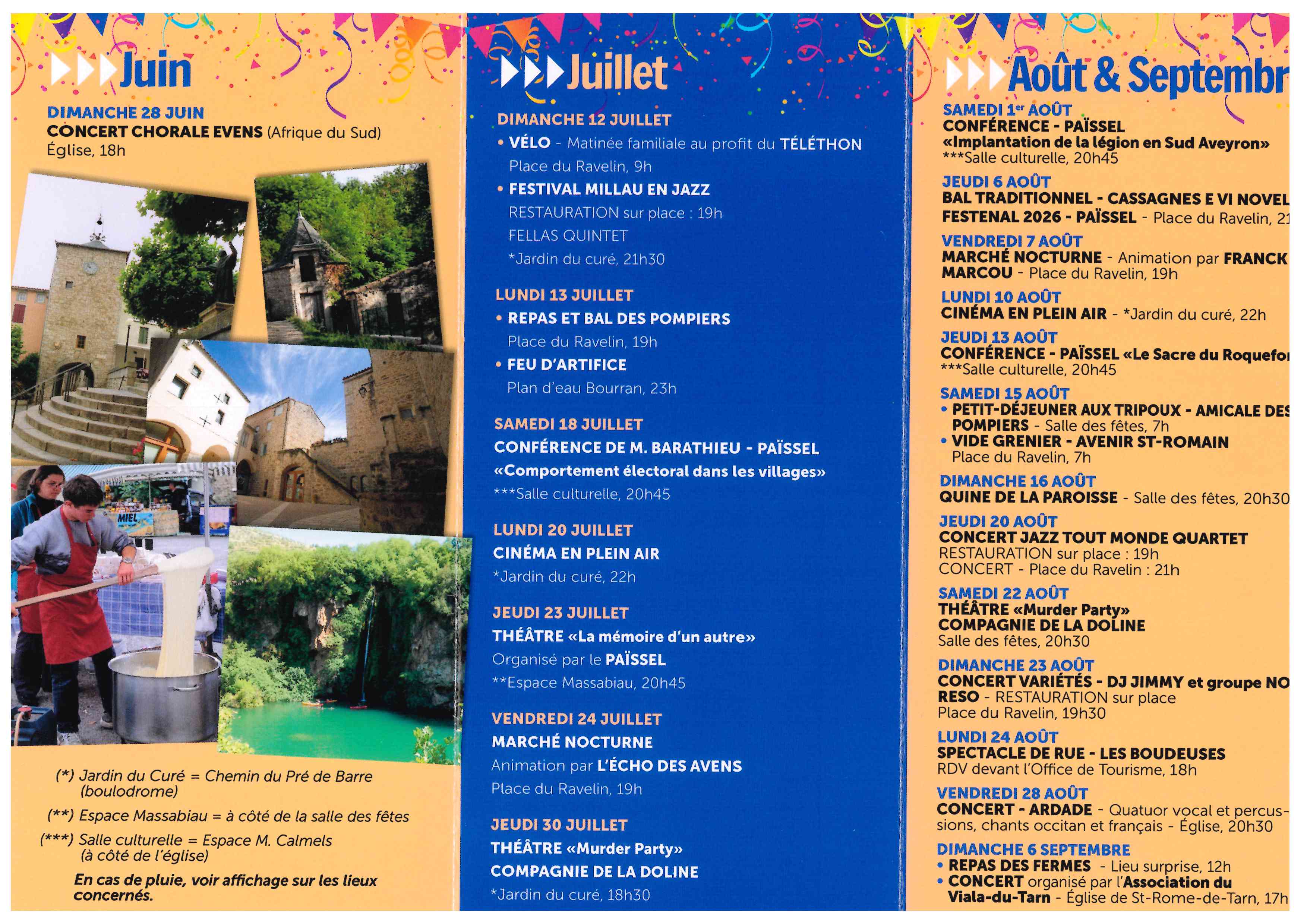 liste animations estivales 2026